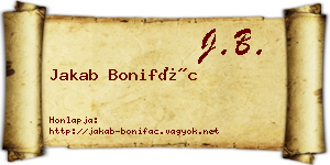 Jakab Bonifác névjegykártya